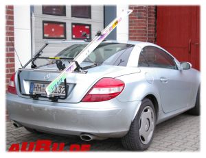 Mercedes CLK Cabrio Bj. 02/2003 bis 2010 Grundträger mit C - Schienen zur Aufnahme von Ski - oder Snowboardgreifer - Paulchen Grundträger - 413647-444-2Z140165