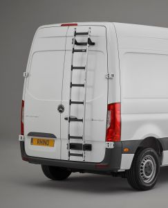 Renault Master III (2010 bis 2024). MIT Flügeltüren. OHNE Heckfenster. Höhe H1 Länge L1/2/3 - RHINO ALU-HECKTÜR LEITER