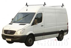 Dachträger VW Crafter  (2017 bis ... ). normales/hohes Dach H2/H3. Länge L3/L4/L5. MIT C-Schiene.  2 Trägerbarren  - DELTA Schwerlastträger