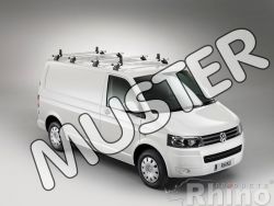 VW T5/T6/T6.1 (MIT C-Schiene + MIT Fixpunkten). (L1/2 - H1) Bj.2002 bis 2023    1 Stück Trägerbarren Mitte zur Ergänzung des Trägers T52KS auf drei Träger !!- 1 Stück RHINO KammBar Aluminium Schwerlastdachträger