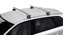 Audi Q8 e-tron (Typ GE) (2019 bis 2023, 2023 bis ...) (NICHT für Sportback) - Cruz Airo FIX Rail SILBER - Grundträger für Fahrzeuge mit aufliegender Reling