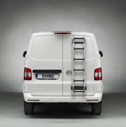 Iveco Daily (2014 bis 2019. 2019 bis ...). MIT Flügeltüren. OHNE Heckfenster. Höhe H2/3 Länge L1/2/3/4 - RHINO ALU-HECKTÜR LEITER - ZWEITE WAHL ZW2532